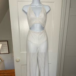 Sheer open back jumpsuit